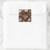 Happy Thanksgiving Quadratischer Aufkleber (Tasche)