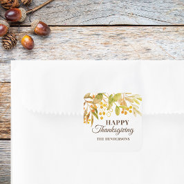 Happy Thanksgiving Quadratischer Aufkleber