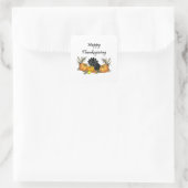 Happy Thanksgiving Quadratischer Aufkleber (Tasche)