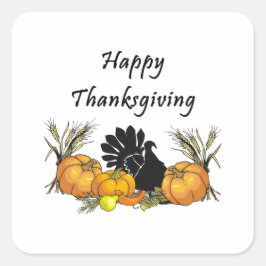 Happy Thanksgiving Quadratischer Aufkleber