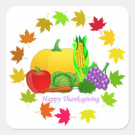 Happy Thanksgiving Quadratischer Aufkleber