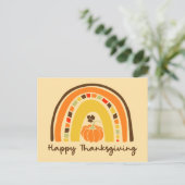 Happy Thanksgiving Rainbow Postcard Postkarte (Stehend Vorderseite)
