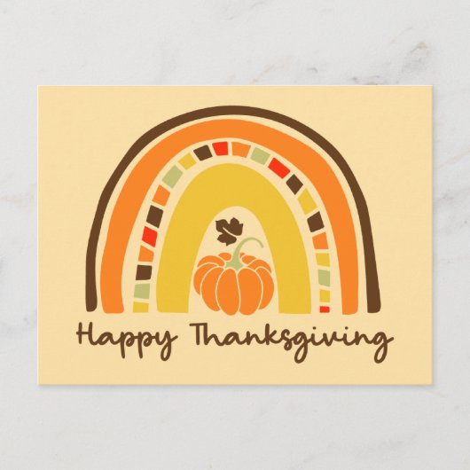 Happy Thanksgiving Rainbow Postcard Postkarte (Vorderseite)