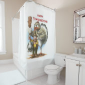 Happy Thanksgiving Ratet Wer Duschvorhang (Beispiel)