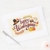 Happy Thanksgiving Rechteckiger Aufkleber (Umschlag)