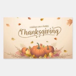 Happy Thanksgiving Rechteckiger Aufkleber