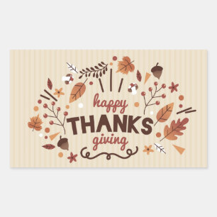 Happy Thanksgiving Rechteckiger Aufkleber
