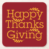 Happy Thanksgiving Rechteckiger Pappuntersetzer (Vorderseite)