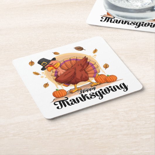 Happy Thanksgiving Rechteckiger Pappuntersetzer (angewinkelt)