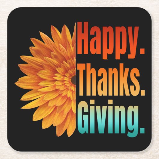 Happy Thanksgiving Rechteckiger Pappuntersetzer (Vorderseite)