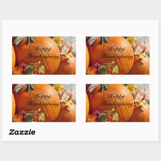 Happy Thanksgiving Rectangle Pumpkin Stickers (Blatt)
