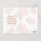 Happy Thanksgiving Red Blätter Postkarte (Rückseite)