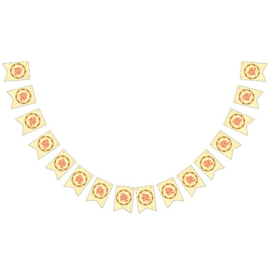 Happy Thanksgiving Red Gold Wreath Wimpelkette (Alle)