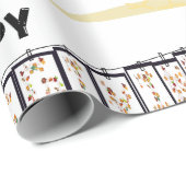 Happy Thanksgiving Rooster Geschenk Wrapping White Geschenkpapier (Rolleneckpunkt)