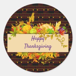 Happy Thanksgiving Runder Aufkleber