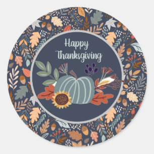 Happy Thanksgiving Runder Aufkleber