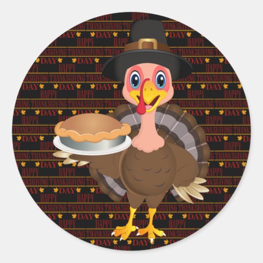 Happy Thanksgiving Runder Aufkleber (Vorderseite)