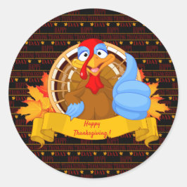 Happy Thanksgiving Runder Aufkleber