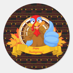 Happy Thanksgiving Runder Aufkleber