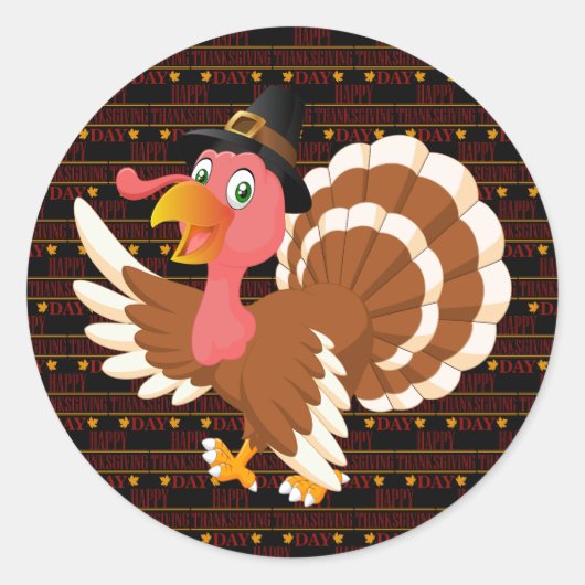 Happy Thanksgiving Runder Aufkleber (Vorderseite)