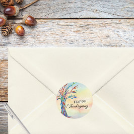 Happy Thanksgiving Runder Aufkleber