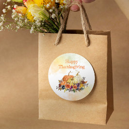 Happy Thanksgiving Runder Aufkleber