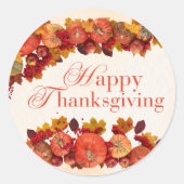 Happy Thanksgiving Runder Aufkleber (Vorderseite)
