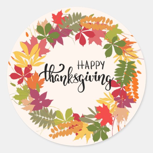 Happy Thanksgiving Runder Aufkleber (Vorderseite)