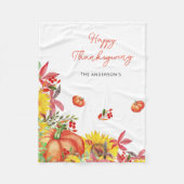 Happy Thanksgiving Rustic Orange Pumpkins Fleecedecke (Vorderseite)