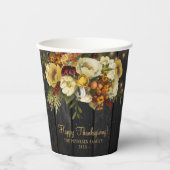 Happy Thanksgiving rustikale Herzenholz Erntedank Pappbecher (Vorderseite)