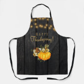 Happy Thanksgiving rustikales Kürbisholz Schürze (Vorderseite)