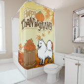 Happy Thanksgiving Samoyed Duschvorhang (Beispiel)