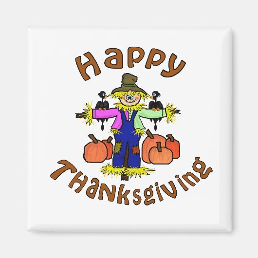 Happy Thanksgiving Scarecrow Magnet (Vorne)