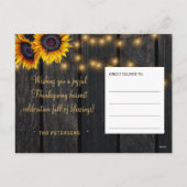 Happy Thanksgiving Scheunenholz rustikaler Ernteda Feiertagspostkarte (Rückseite)