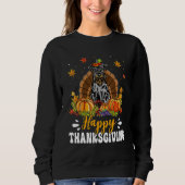 Happy Thanksgiving Schnauzer Dog Turkey Pumpkin Sweatshirt (Vorderseite)