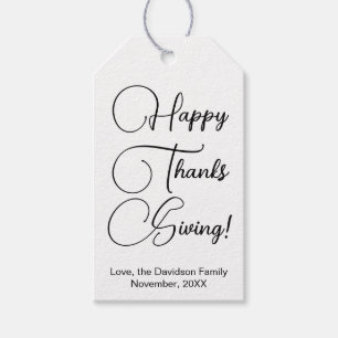 Happy Thanksgiving schwarze benutzerdefinierte Skr Geschenkanhänger