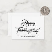 Happy Thanksgiving schwarze benutzerdefinierte Skr Mitteilungskarte (Vorderseite/Rückseite Beispiel)