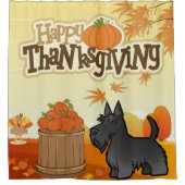 Happy Thanksgiving Scottish Terrier Duschvorhang (Vorderseite)