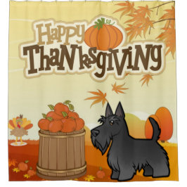 Happy Thanksgiving Scottish Terrier Duschvorhang