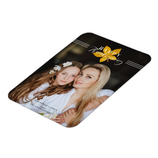 Happy Thanksgiving Script-Blätter Benutzerdefinier Magnet (Linke Seite)