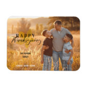 Happy Thanksgiving Script-Blätter Family Foto Magnet (Horizontal)