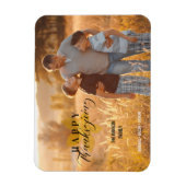 Happy Thanksgiving Script-Blätter Family Foto Magnet (Vertikal)