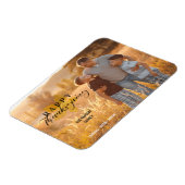 Happy Thanksgiving Script-Blätter Family Foto Magnet (Linke Seite)