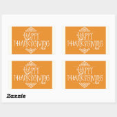 Happy Thanksgiving Script Orange Rechteckiger Aufkleber (Blatt)