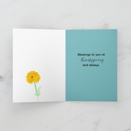 Happy Thanksgiving Scripture Psalm Fall Blume Karte (Innenseite)