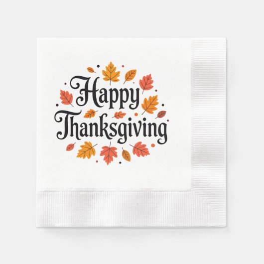 Happy Thanksgiving Serviette (Vorderseite)