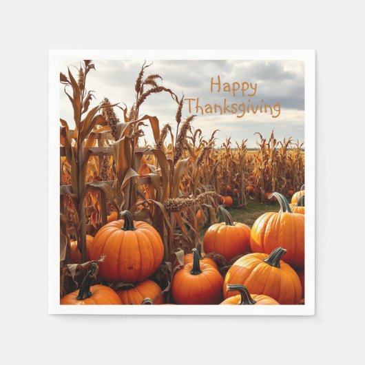 Happy Thanksgiving Serviette (Vorderseite)