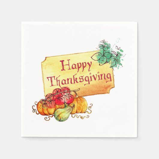 Happy Thanksgiving Serviette (Vorderseite)