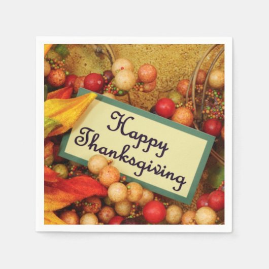 Happy Thanksgiving Serviette (Vorderseite)
