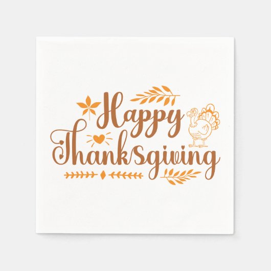 Happy Thanksgiving Serviette (Vorderseite)